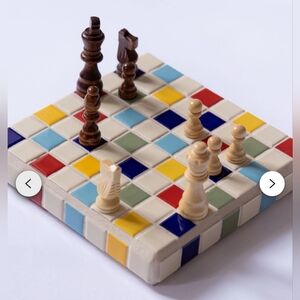 Handmade Ceramic Tile Chess Board – Personalized Chess Board – Chess Board Set 